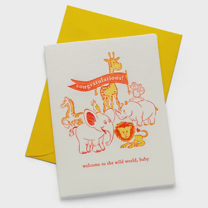 Wild Baby | Letterpress Greeting Card | Baby