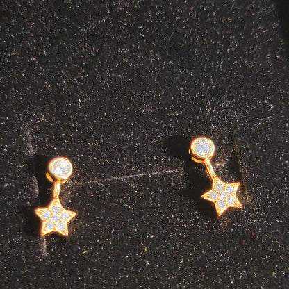 Star Bezel Drop Earrings