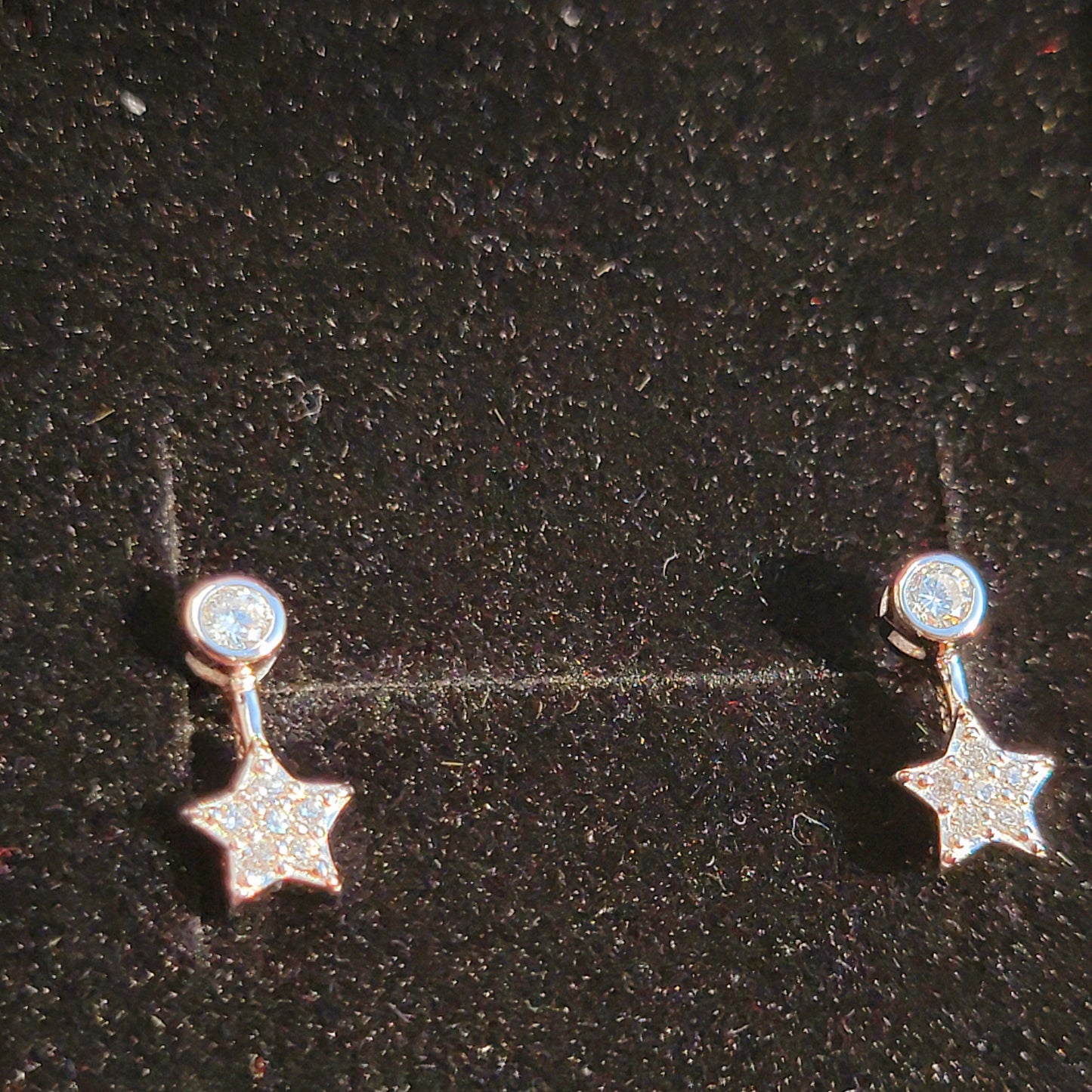 Star Bezel Drop Earrings