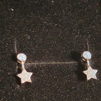 Star Bezel Drop Earrings