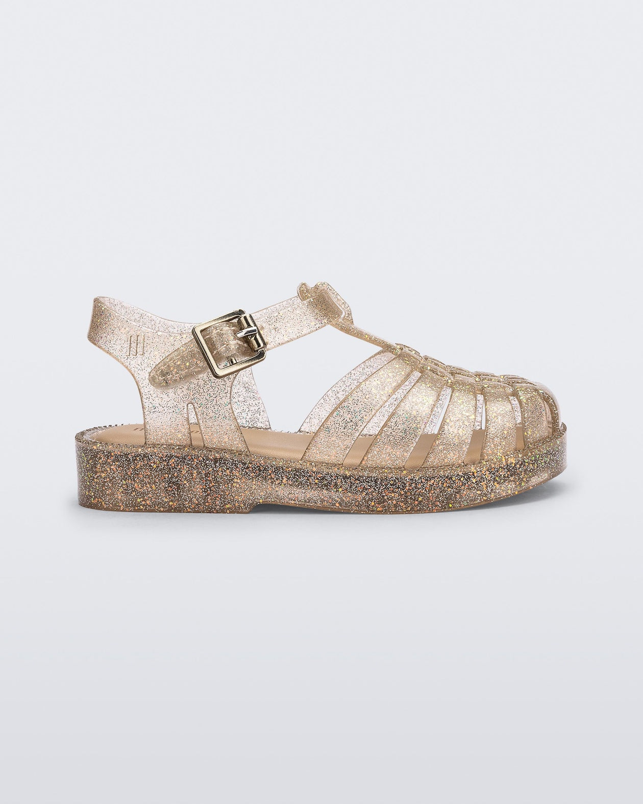 Possession Shiny Jelly Shoe - Beige Silver Glitter