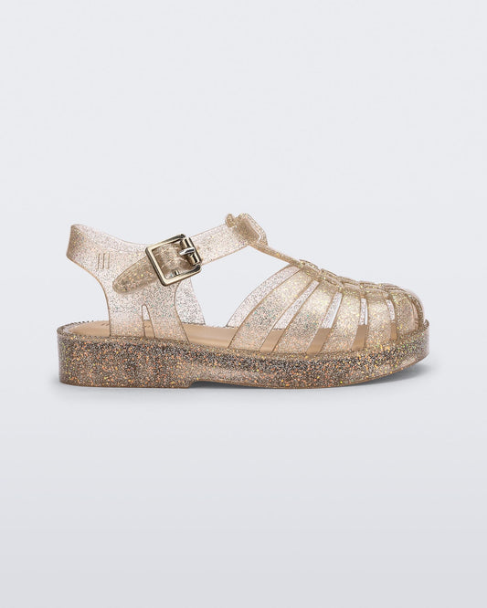 Possession Shiny Jelly Shoe - Beige Silver Glitter