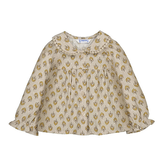Plumeti Yellow Flower Chiffon Toddler Blouse