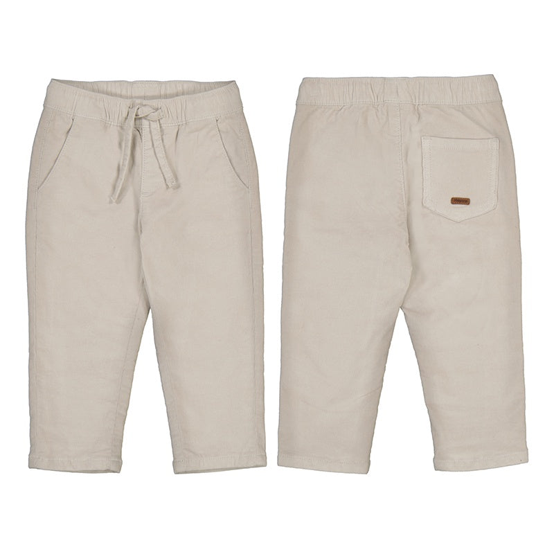 Light Beige Cord Lined Toddler Trousers