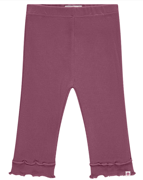 Double Lettuce Hem Burgundy Soft Pant