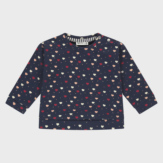 Mini Hearts Indigo Baby Sweater