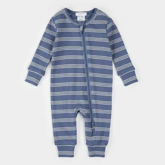 Two Tone Blue Stripe Zip Sleeper