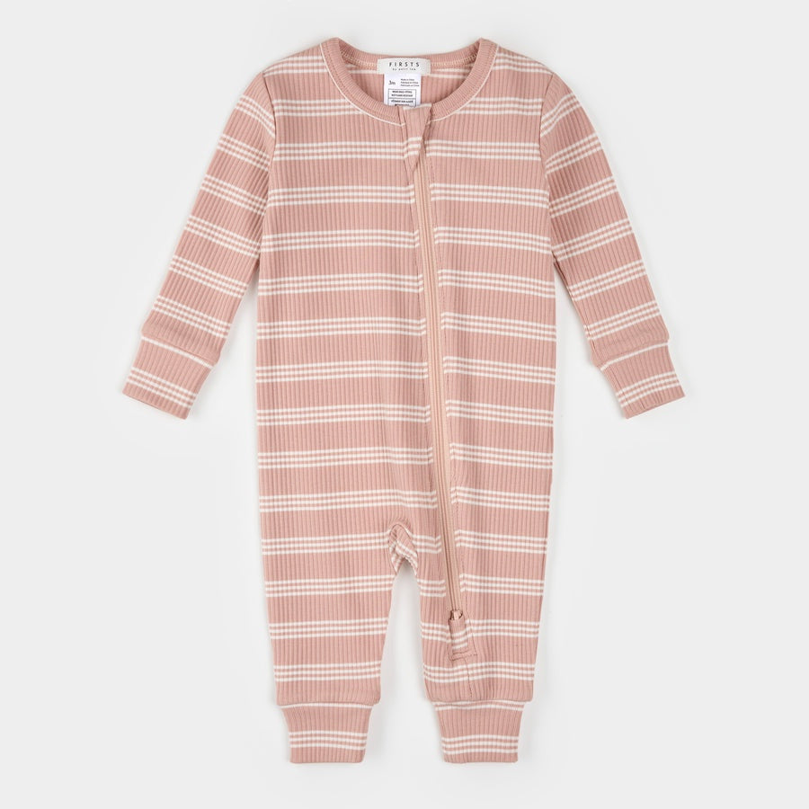 Two Tone Pink Stripe Zip Sleeper