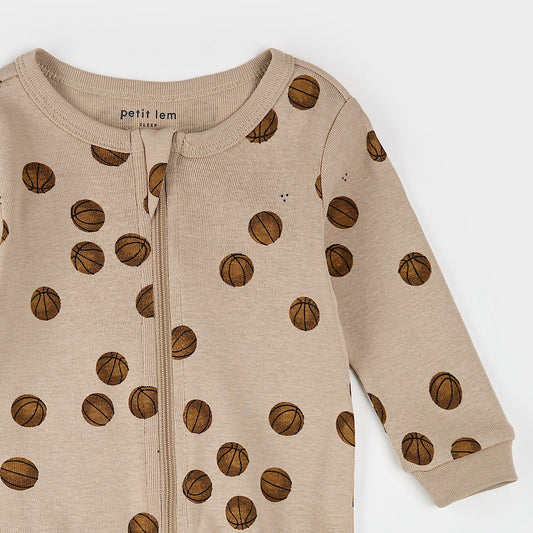All Over Basketball Print Footed Sleeper