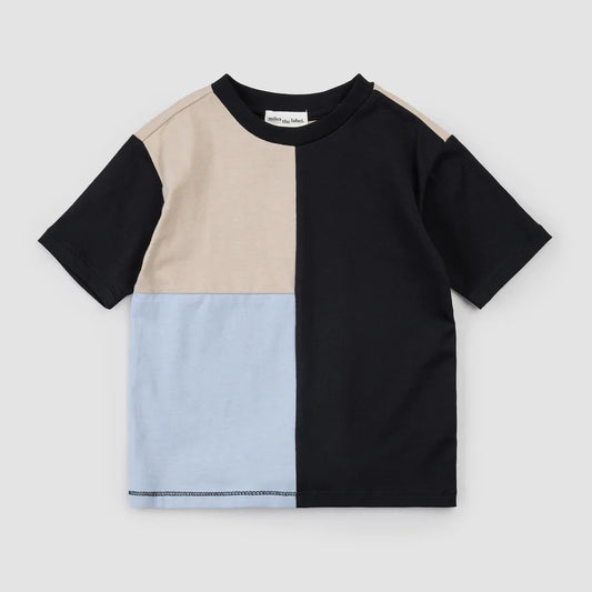 Cool Neutral Color Block SS Kid Tee