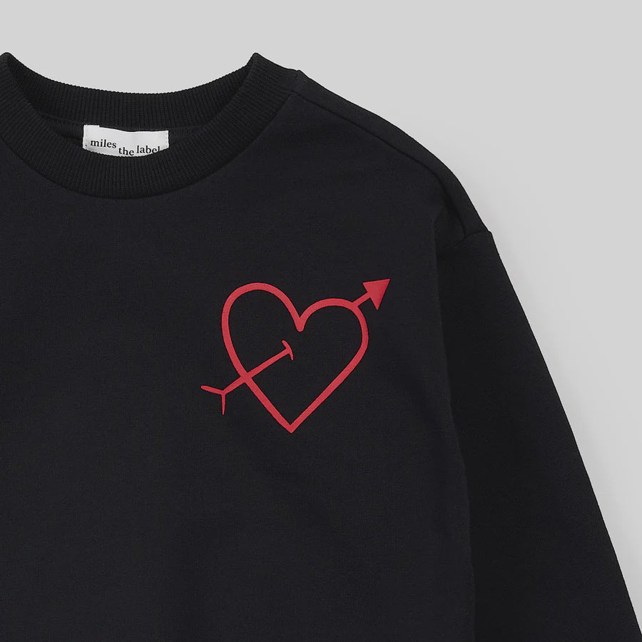 Red Heart on Black Baby Sweater