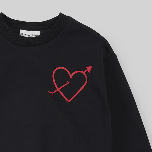 Red Heart on Black Baby Sweater