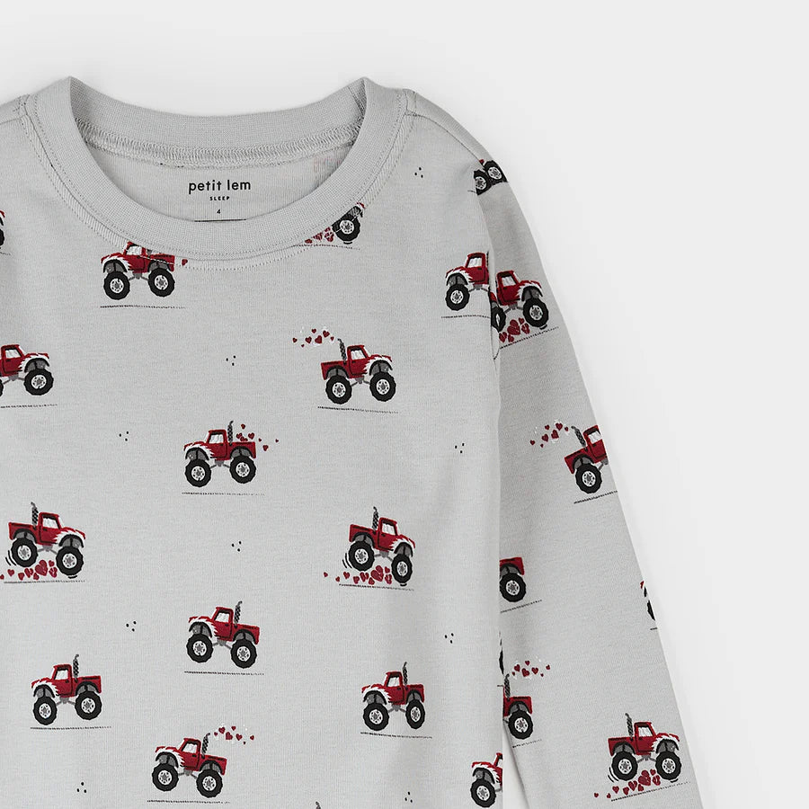 Grey Monster Truck LS Pajama Set