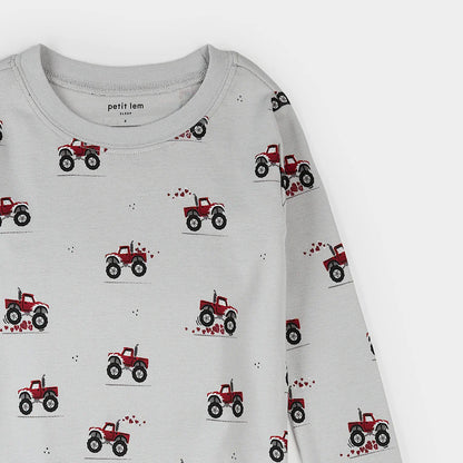 Grey Monster Truck LS Pajama Set