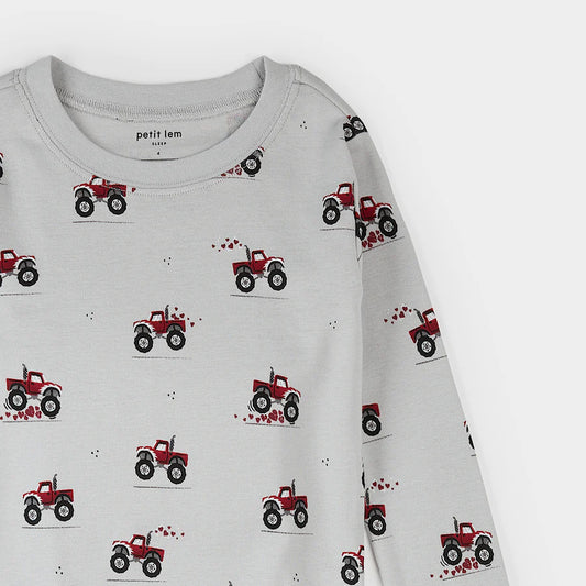 Grey Monster Truck LS Pajama Set