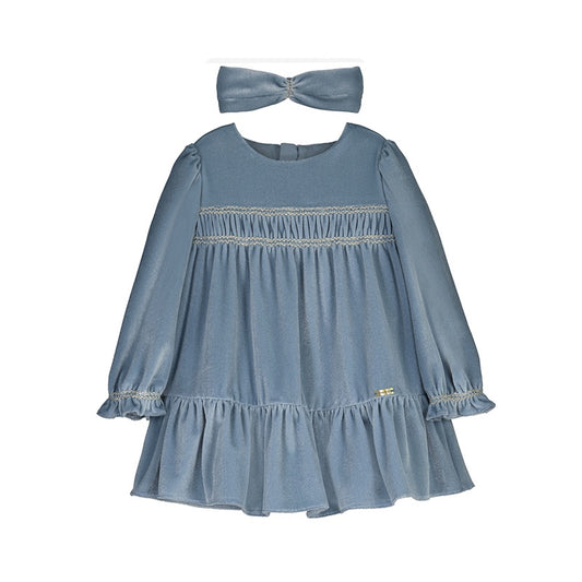 Blue Bell Velour Hand Smocked Toddler Dress