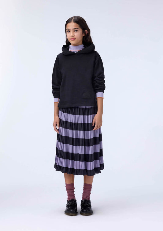 Bess Wide Stripe Pleated Skirt
