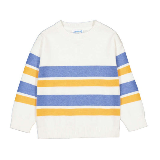 Blue + Orange Bold Striped Kid Jumper