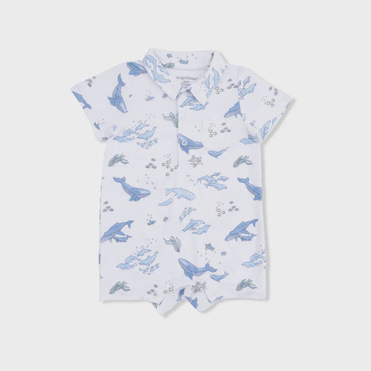 Watercolor Blue Whales Polo Shortie