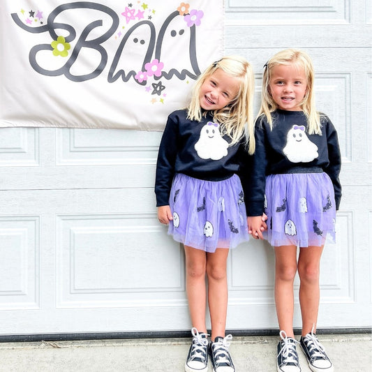 Sequin Ghost + Bats Tutu Skirt