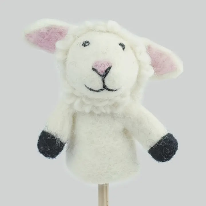 Felt Finger Puppets - White Sheep