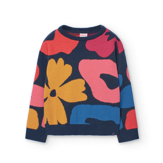 Large Floral LS Sweater