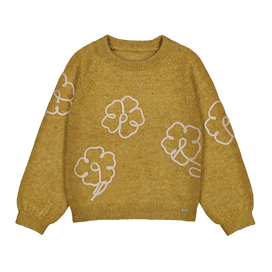 Large Doodle Flower Toddler Sweater