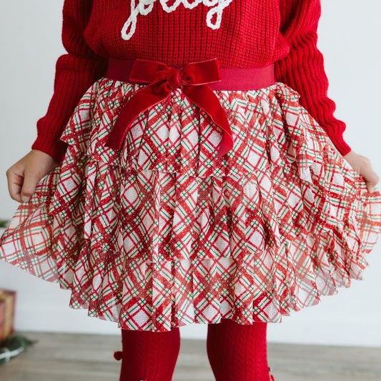 Plaid Bow Tiered Kid Tutu
