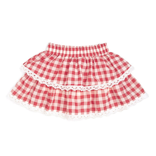 Red Gingham Toddler Skort