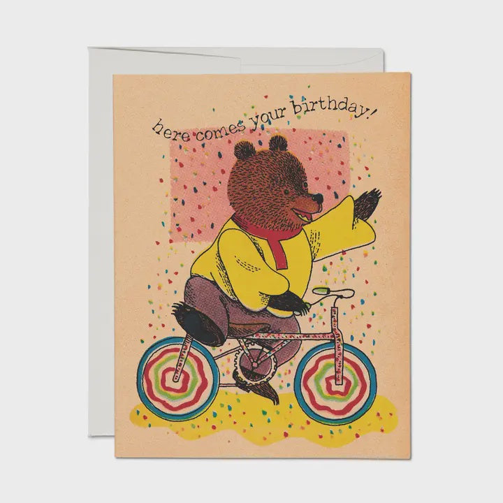 Richard Scarry Cycling Bear Greeting Card