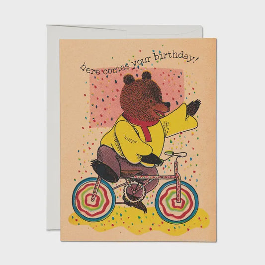 Richard Scarry Cycling Bear Greeting Card