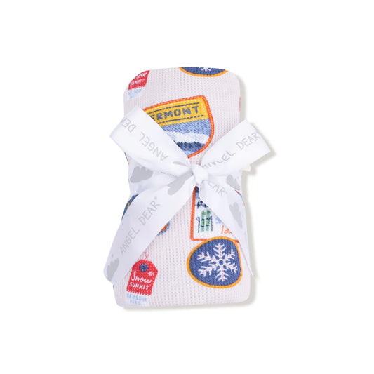Vintage State Snow Sport Patches Swaddle Blanket