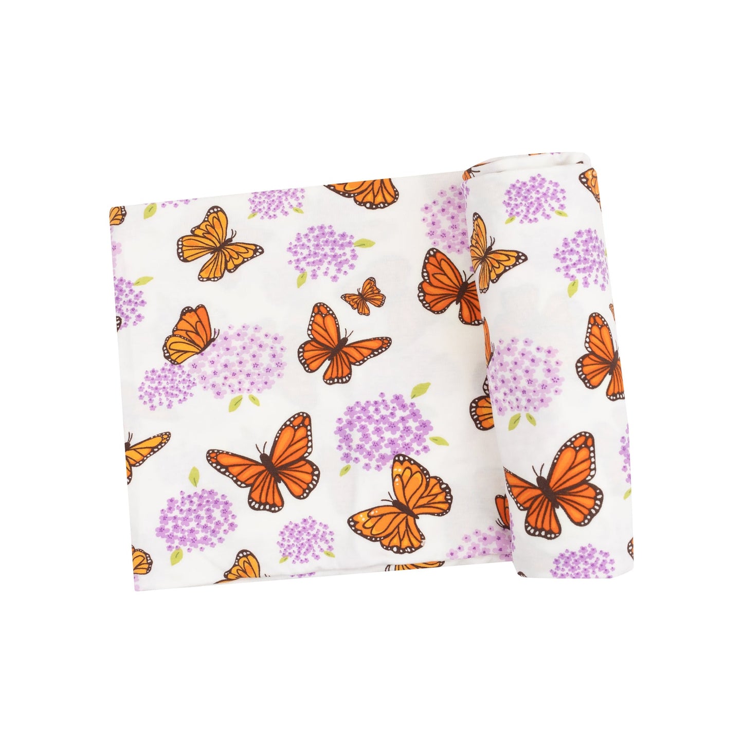 Monarch Butterflies + Milkweed Swaddle Blanket