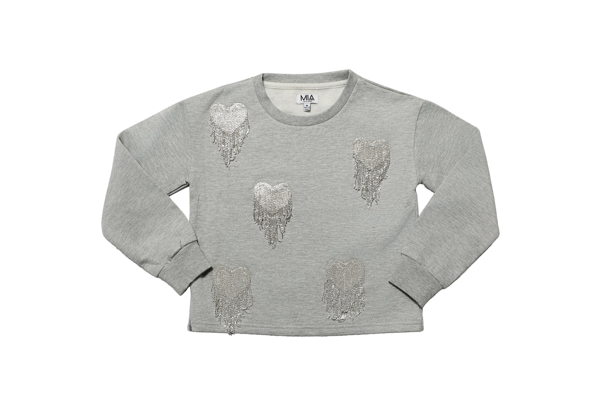 Bling Sequin Hearts Kid Sweatshirt
