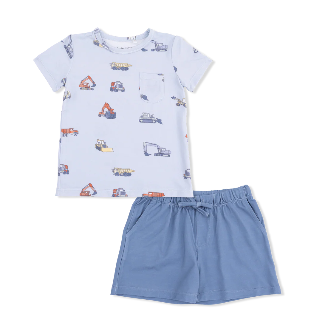 Construction Vehicles Crew Neck Tee w/ Casual Short