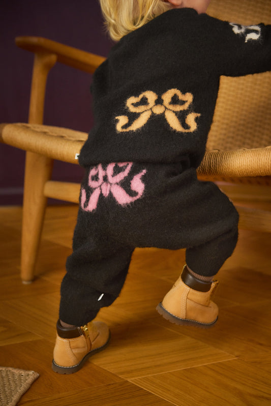 Solana Fancy Bows Fuzzy Wool Pant
