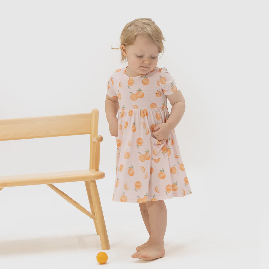 Sweet Peach Twirly Dress w/ Cartwheel Short