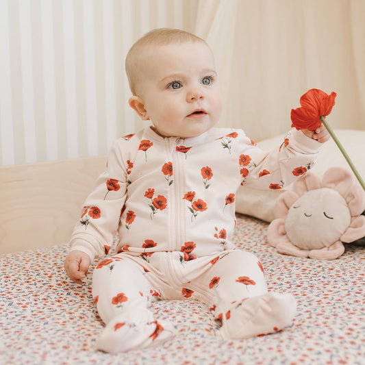 Poppy Print Footie Sleeper