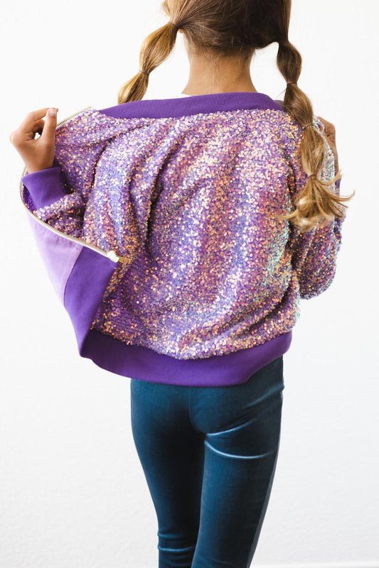 Purple Sequin Kid Jacket