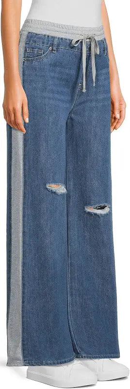Medium Indigo Wide Leg Denim Pull On