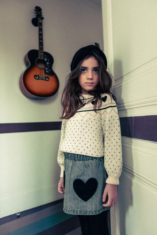 Heart Pocket Teacher Denim Toddler Skirt