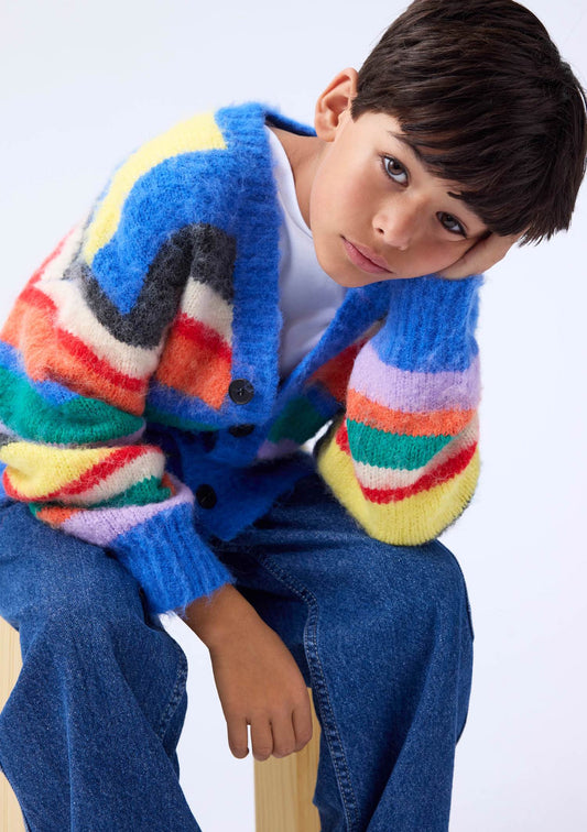 Brutus Fuzzy Stripe Cardigan