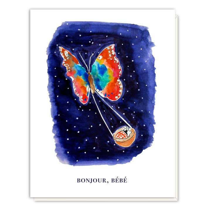 Bonjour Bébé Butterfly Card