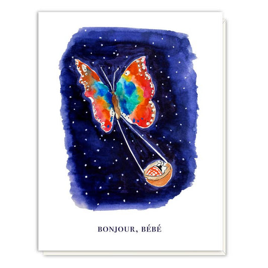 Bonjour Bébé Butterfly Card