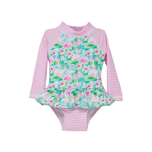 Alissa Lotus & Lilies Ruffle Swimsuit | UPF 50+