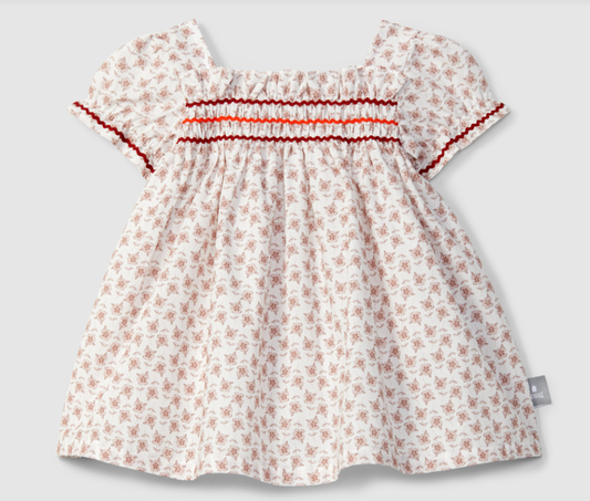 Floral Ric Rac Trim Baby Dress