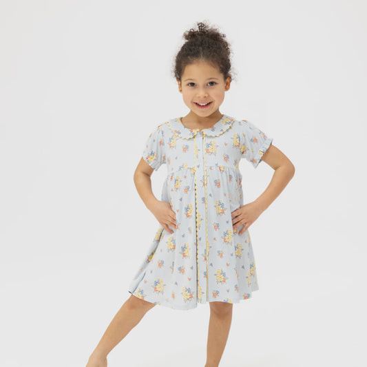 Country Stitch Floral Toddler Betty Dress Puff Sleeve