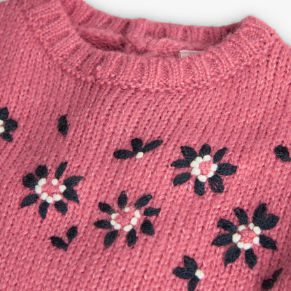 Polkadot + Floral Knit LS Dress