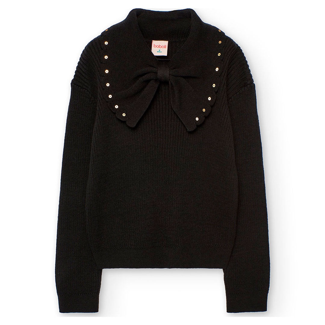 Big Bow Collar Knit Sweater