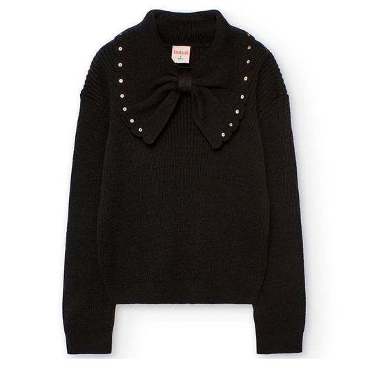 Big Bow Collar Knit Sweater